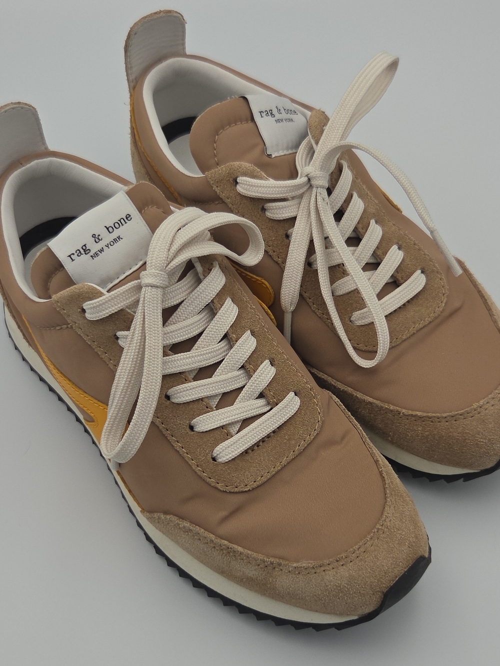 rag & bone Tan Sneakers with Yellow Accent